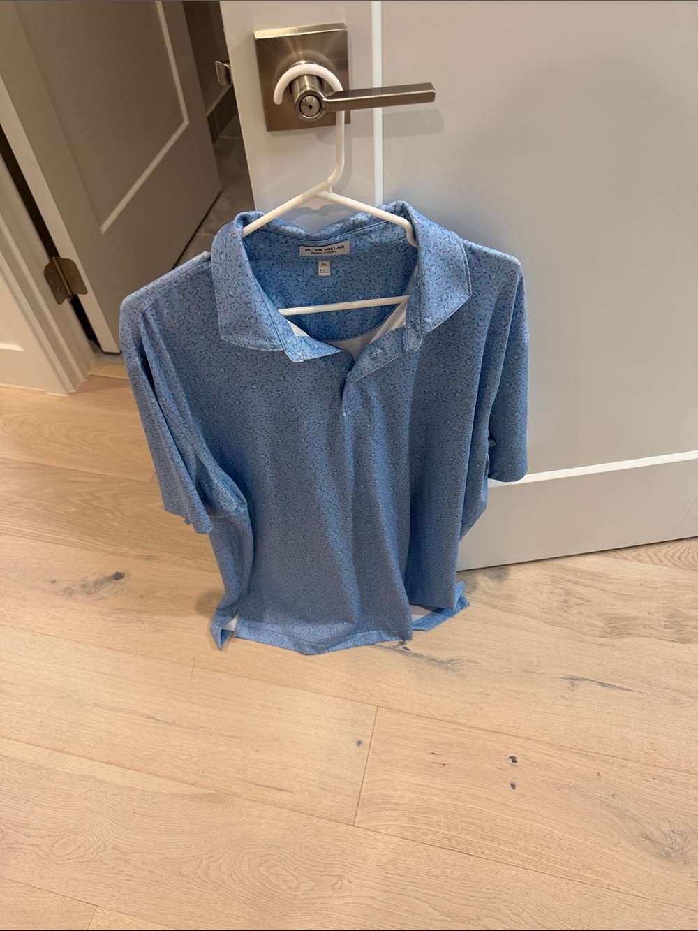 Peter Millar Light Blue Micro-Pattern Polo